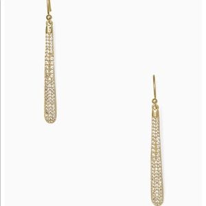 NWT Kate Spade Shine On Pave Linear Gold Earrings
